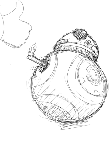 3:4 ball bb-8 black_and_white disembodied_hand duo gesture hi_res hladilnik human machine mammal monochrome not_furry robot sketch solo_focus star_wars thumbs_up // 960x1280 // 389.1KB