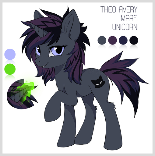 black_hair border cutie_mark equid equine eyelashes fan_character female feral fur grey_body grey_border grey_fur hair hioshiru hooves horn horse looking_at_viewer mammal model_sheet nude pale_eyes purple_hair side_view simple_background smile solo standing theo_avery unicorn white_background // 800x804 // 261.6KB