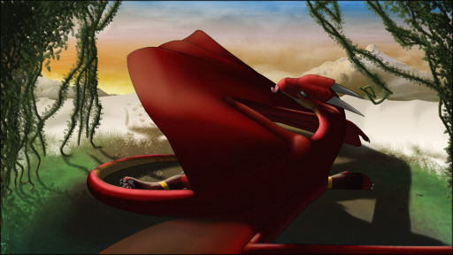 16:9 5_fingers akelun ambiguous_gender black_bars blue_eyes claws cloud day detailed_background dragon feral finger_claws fingers grass hi_res horn keluna letterbox looking_back lying membrane_(anatomy) mountain on_side outside plant pupils quadruped red_body red_scales relaxing sand scales scalie sky slit_pupils snow sunset toe_claws tongue tongue_out widescreen wings // 1920x1080 // 3.4MB
