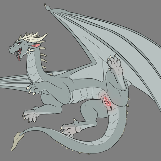 1:1 absurd_res digitoxici dragon female feral genitals hi_res horn pussy simple_background solo tongue tongue_out wings // 3000x3000 // 1.6MB