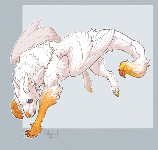 2019 5_toes ambiguous_gender blue_eyes claws digital_media_(artwork) dragon feathered_dragon feathered_wings feathers feet feral fur furred_dragon polunoch solo toes white_body white_feathers white_fur wings // 1153x1094 // 921.3KB