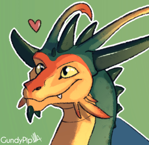 2019 <3 ambiguous_form ambiguous_gender colored_sketch countershade_face countershading digital_drawing_(artwork) digital_media_(artwork) dragon english_text facial_spikes green_background green_body green_scales gundypip headshot_portrait horn icon low_res orange_body orange_countershading orange_scales outline portrait reptile scales scalie sharp_teeth signature simple_background smile snout solo spikes spikes_(anatomy) teeth text yellow_body yellow_eyes yellow_scales // 386x377 // 132.3KB