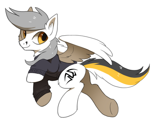 2017 clothed clothing cutie_mark equid equine fan_character feathered_wings feathers feral grey_hair hair hioshiru hooves horse kej_(kejifox) male mammal pegasus simple_background smile solo white_background white_body white_feathers wings yellow_eyes // 1128x898 // 247.4KB