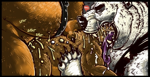 anal anal_penetration anthro anthro_on_anthro bdsm belly black_nose bodily_fluids bondage bondage_gear bottomless bound brown_bear brown_body brown_fur butt claws clothed clothing cum cum_everywhere cum_inside cum_on_arm cum_on_back cum_on_butt cum_on_face cum_on_leg dominant dominant_male dramamine drooling eyes_closed fur genital_fluids grizzly_bear group group_sex harness kneeling licking male malemale male_penetrated male_penetrating mammal manly mastertrucker mature_anthro mature_male messy nude open_mouth oral oral_penetration orgasm overweight overweight_male paws penetration polar_bear precum sabbern saliva sex side_view simple_background size_difference slightly_chubby smaller_male sound_effects standing submissive submissive_male teeth threesome tongue tongue_out topless topwear trio ursid ursine vest vore white_body white_fur // 1280x659 // 225.2KB