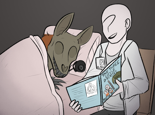 ?_face ambiguous_gender anon anthro book camera clothing coat d-class doctor duo hair human keadonger lab_coat mammal monster orange_clothing researcher scientist scp-1991 scp-682 scp_foundation scp_researcher simple_background smile teeth topwear webcam // 1393x1033 // 1.2MB