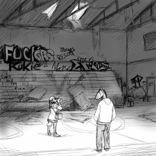 1:1 abandoned abandoned_building black_and_white canid canine canis clothed clothing comic creepy domestic_dog duo equid equine female graffiti gym hi_res hladilnik horse male mammal michelle_(hladilnik) monochrome school sketch text will_(hladilnik) zebra // 1280x1280 // 417.1KB