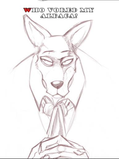 2020 anthro beastars bust_portrait canid canine canis claws clothed clothing english_text half-closed_eyes legoshi_(beastars) looking_away male mammal narrowed_eyes necktie portrait sabrotiger sketch solo text wolf // 555x738 // 185.4KB