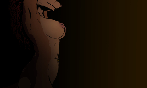 2020 5:3 anthro ayn breasts brown_body brown_fur canid canine canis dark female fur ipoke jackal mammal multicolored_body multicolored_fur navel navel_piercing nipple_piercing nipples nude piercing side_view solo // 1000x600 // 143.1KB