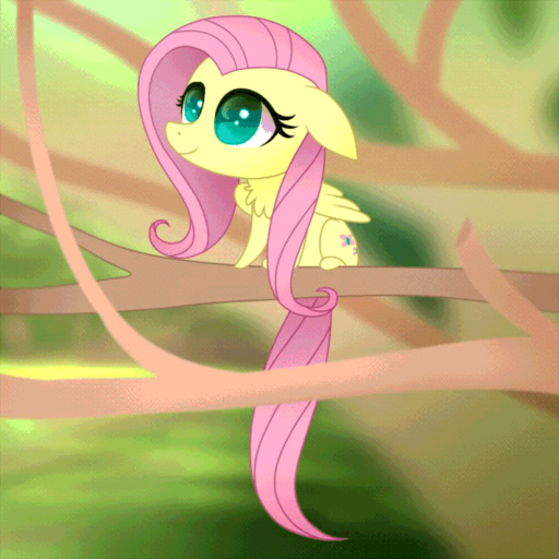 1:1 2d_animation animated cutie_mark equid equine feathered_wings feathers female feral fluttershy_(mlp) friendship_is_magic fur happy hasbro horse loop mammal my_little_pony pegasus plant short_playtime smile solo tree wide_eyed wingedwolf94 wings yellow_body yellow_feathers yellow_fur // 600x600 // 1.3MB