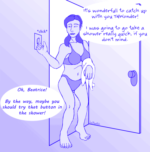 barefoot bathroom blue_and_white duo english_text feet female hi_res human lord_magicpants mammal monochrome nude sketch solo_focus text // 1184x1200 // 78KB