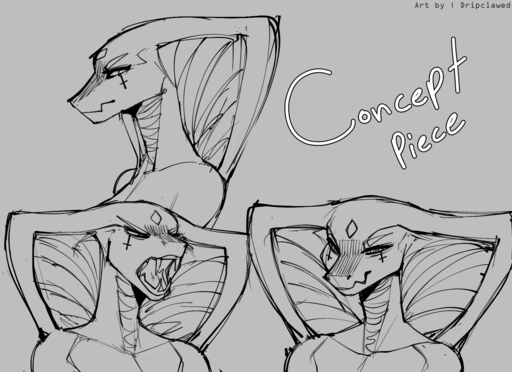 angry_expression anthro claweddrip concept_art expression_sheet expressions facial_markings female head_markings markings monochrome reptile scalie sketch sketch_page snake snake_hood solo // 1582x1150 // 244.0KB