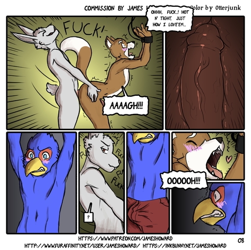 anal anal_penetration anthro avian beak bird blush bound bulge canid canine clothed clothing comic dialogue digital_media_(artwork) dominant dominant_male english_text erection falco_lombardi falcon falconid forced forced_to_watch foreskin fox fox_mccloud genitals group hi_res humanoid_genitalia humanoid_penis internal james_howard lagomorph leporid looking_at_another male malemale male_penetrating mammal moan no_lube nude open_mouth otterjunk penetration penis profanity rabbit rape sex simple_background submissive submissive_male text tight_orifice tongue tongue_out topless video_games // 1821x1809 // 1.3MB