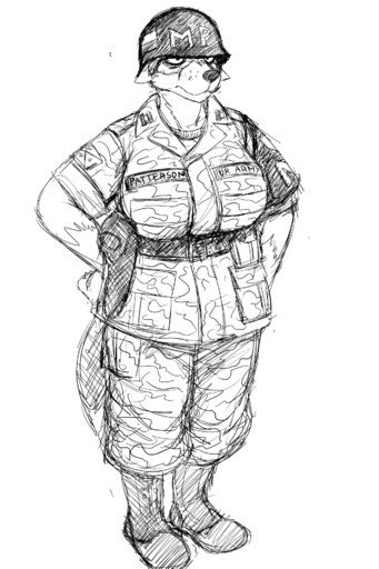 2018 2:3 angry anthro armor army big_breasts breasts canid canine clothed clothing english_text female fox headgear helmet hi_res hladilnik mammal military monochrome peggy_patterson simple_background soldier solo text uniform warrior // 1280x1920 // 1.4MB