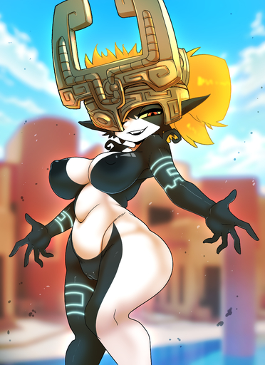 <3 absurd_res areola ashraely big_breasts blonde_hair breasts camel_toe curvy_figure demon demon_humanoid digital_media_(artwork) female genitals hair headgear hi_res huge_breasts humanoid humanoid_pointy_ears long_hair looking_at_viewer mammal midna navel nintendo nipple_outline nipples not_furry nude open_mouth pussy red_eyes short_stack simple_background smile solo the_legend_of_zelda thick_thighs tongue twili twilight_princess video_games voluptuous white_body wide_hips // 3126x4298 // 5.2MB
