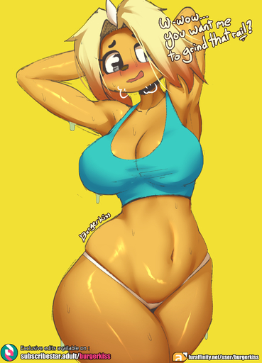 adventure_time anthro bronwyn burgerkiss canid canine canis cartoon_network clothing conditional_dnp domestic_dog female furry hi_res mammal thong underwear // 1500x2080 // 550.8KB