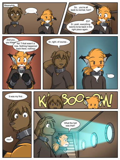 2009 3:4 anthro canid canine canis comic conditional_dnp domestic_dog duo ear_tuft evals first_kiss floppy_ears fox fur glowing humanoid_pointy_ears keidran magic male mammal mike_(twokinds) sound_effects tom_fischbach transformation tuft twokinds webcomic webcomic_character window // 600x800 // 239.9KB