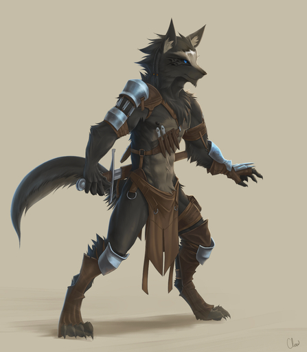 2017 anthro armor athletic athletic_anthro athletic_male black_nipples black_sclera blue_eyes boots bottomwear braided_hair canid canine canis chest_tuft claws clothed clothing digitigrade facial_markings fingers footwear fur fur_markings grey_body grey_fur hair head_markings hi_res holding_object holding_sword holding_weapon kluclew knife loincloth male mammal markings melee_weapon midriff nipples scabbard signature simple_background skimpy solo standing sword throwing_knife toe_claws toeless_footwear tuft unconvincing_armor warrior weapon wolf // 1132x1296 // 616.1KB