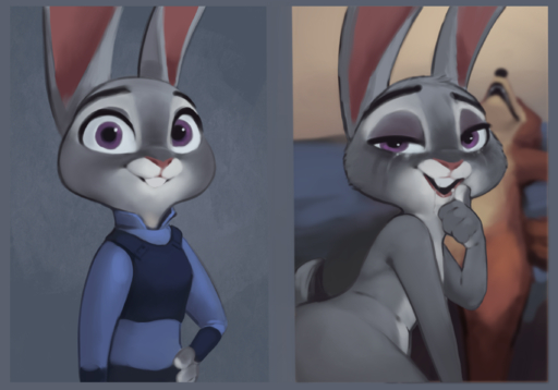 2022 after_fellatio after_oral after_sex anthro bodily_fluids canid canine clothed clothing cum duo female female_focus fox fur genital_fluids grey_body grey_fur half-closed_eyes hi_res judy_hopps lagomorph leporid looking_pleasured mammal narrowed_eyes nick_wilde nude purple_eyes qupostuv35 rabbit running_makeup smile solo_focus // 2388x1668 // 3.1MB