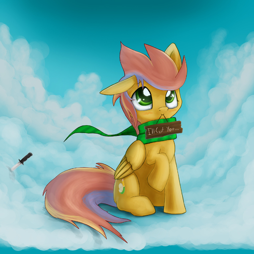 1:1 absurd_res day detailed_background digital_media_(artwork) digital_painting_(artwork) english_text equid equine fan_character feathered_wings feathers female feral fur green_eyes hair hasbro hi_res hooves horse mammal my_little_pony outside pegasus photonoko pink_hair scarf sky solo text wings yellow_body yellow_feathers yellow_fur // 3000x3000 // 2.2MB