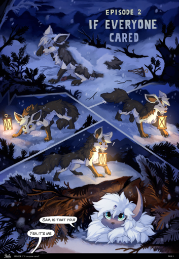 absol black_body black_claws black_fur black_nose breanna_(9tales) canid canine cheek_tuft chest_tuft claws comic cover cover_art cover_page dialogue digital_media_(artwork) duo english_text facial_tuft female feral fur hi_res hioshiru kejifox lamp lantern male mammal mightyena mountain multiple_scenes outside pokemon_(species) sammy_(9tales) shaded snow snowing solo text tuft video_games white_body white_fur // 1280x1857 // 3.0MB