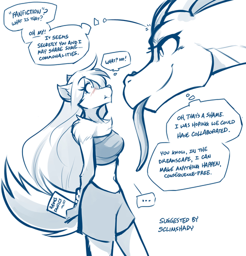2019 anthro blush chest_tuft clothed clothing conditional_dnp dialogue dragon duo embarrassed english_text female feral hands_behind_back hi_res holding_object horn keidran lady_nora larger_female midriff monochrome raine_silverlock scalie simple_background size_difference sketch smaller_female smile telepathy text thought_bubble tom_fischbach tongue tongue_out tuft twokinds webcomic webcomic_character western_dragon white_background // 1231x1280 // 527.3KB