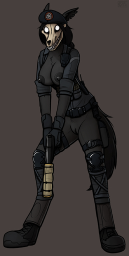 absurd_res anthro beretta_92 big_breasts black_body black_fur black_nipples black_pussy bone boots bope breasts canid canine caveira clothed clothing female footwear fur genitals gun hair handgun hat headgear headwear hi_res holding_gun holding_object holding_weapon keadonger looking_at_viewer malo mammal monster nipples pistol pupils pussy rainbow_six rainbow_six:_siege ranged_weapon scp-1471 scp-1471-a scp_foundation simple_background skull skull_head solo standing tom_clancy's_(series) ubisoft undead video_games weapon white_eyes white_pupils // 1216x2412 // 777.6KB