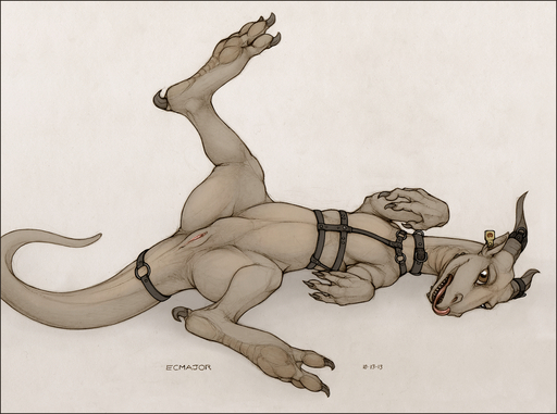 2013 anus border claws dragon ecmajor female feral genitals horn inviting licking looking_at_viewer open_mouth orange_border pinup pose presenting pussy scalie self_lick simple_background solo spread_legs spreading tail_muscles teeth thick_tail toe_claws tongue tongue_out // 1345x1002 // 2.0MB