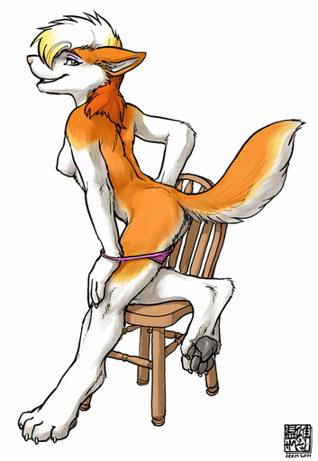 anthro bent_arm bent_leg bent_over blue_eyes breasts canid canine canis chair clothed clothing clothing_pull digital_media_(artwork) domestic_dog extended_arm female furniture hand_on_hip hand_on_knee hand_on_leg hand_on_own_hip hand_on_own_knee hand_on_own_leg hand_on_own_thigh hand_on_thigh hindpaw holding_hips holding_knee holding_leg holding_thigh kineta kneeling leaning_on_self mammal nipples on_one_knee panties panties_down panty_pull pawpads paws side_boob solo straight_leg topless underwear underwear_down underwear_pull undressing wooden_chair zaush // 533x774 // 64.4KB
