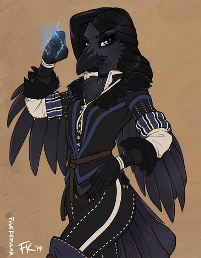 2019 anthro anthrofied avian beak bird black_body black_feathers black_hair breasts chest_tuft clothed clothing corvid corvus_(genus) feathered_arms feathers female fluff-kevlar hair hand_on_hip jewelry looking_at_viewer magic medieval_clothing necklace non-mammal_breasts oscine passerine purple_eyes raven simple_background solo tail_feathers the_witcher tuft yennefer_of_vengerberg // 901x1156 // 1.7MB