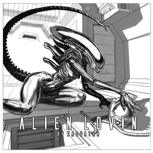 1:1 2015 alien alien_(franchise) armor border breasts claws cover cover_art cover_page digital_media_(artwork) door english_text female greyscale headgear helmet humanoid interior ladder lamp monochrome not_furry nude science_fiction small_breasts solo text thick_thighs tubes white_border wide_hips xenomorph zaggatar // 900x900 // 558.7KB