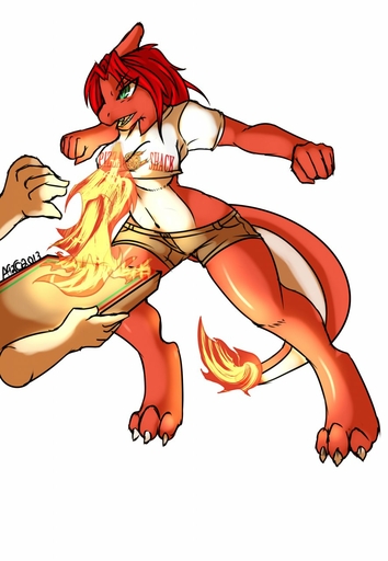 anthro anthrofied avante92 breasts charmeleon clothed clothing female fire flaming_tail hi_res non-mammal_breasts orange_body orange_skin pokemon_(species) pokemorph reptile scalie skimpy solo video_games // 886x1280 // 139.0KB