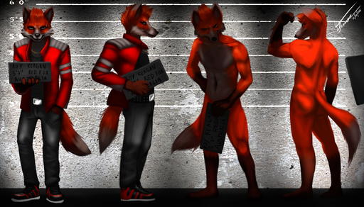 anthro athosvds canid canine clothing fox hi_res jacket mammal model_sheet side_view topwear // 1600x912 // 2.3MB