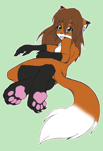 anthro belly biped black_body black_fur breasts brown_body brown_fur brown_hair canid canine casual_nudity chest_tuft claws colored conditional_dnp digitigrade fangs female fox fur green_background green_eyes hair hindpaw keidran laura_(twokinds) long_hair looking_at_viewer looking_back lying mammal nude on_ground open_mouth pawpads paws pink_paws pupils rear_view simple_background sketch slit_pupils solo tom_fischbach tuft twokinds webcomic webcomic_character white_belly white_body white_fur // 577x844 // 161.6KB