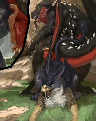 anthro anthro_on_feral anus ass_to_ass avian back_muscles balls balls_touching beak bestiality big_dom_small_sub bodily_fluids butt claws cutaway dominant dragon feathers feral genitals glowing glowing_eyes green_eyes group group_sex gryphon hi_res interspecies killioma larger_anthro larger_feral larger_male macro male malemale mammal micro micro_on_macro mouse murid murine muscular muscular_male musk mythological_avian rodent scalie sex size_difference smaller_anthro smaller_male smothering sweat syrrik threesome tongue torvid trio two_doms_one_sub wafflemouse // 1023x1280 // 223.2KB