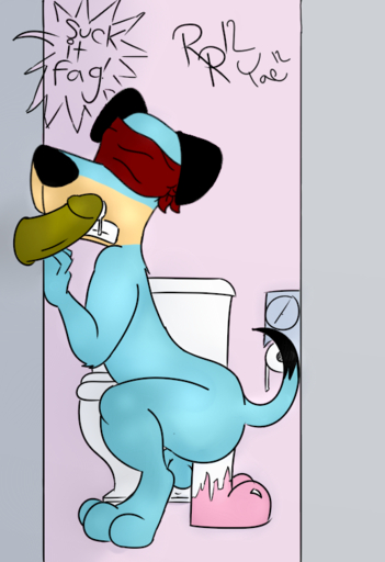 anal anal_penetration bathroom blindfold canid canine canis dildo dildo_in_ass dildo_insertion dildo_sitting domestic_dog duo erection feral flaccid genitals glory_hole huckleberry_hound humanoid_genitalia humanoid_penis male malemale male_penetrated male_penetrating male_penetrating_male mammal penetration penis public_restroom restroom_stall rotten_robbie semi-anthro sex sex_toy sex_toy_in_ass sex_toy_insertion signature solo_focus taethefox toilet // 520x759 // 271.9KB