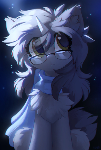 2019 brown_eyes equid equine fan_character female feral fur grey_body grey_fur hi_res hioshiru horn horse mammal sitting solo unicorn // 868x1280 // 1.3MB