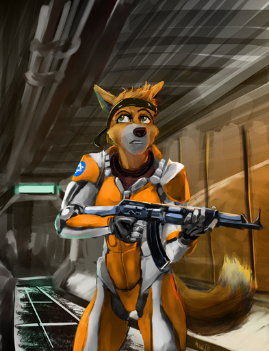 accessory anthro armor canid canine canis clothing female gun headband insignia israel jayka jewish jumpsuit mammal marsonaut muscular ranged_weapon religion rifle science_fiction space space_station spacesuit weapon wolf // 690x900 // 850.9KB