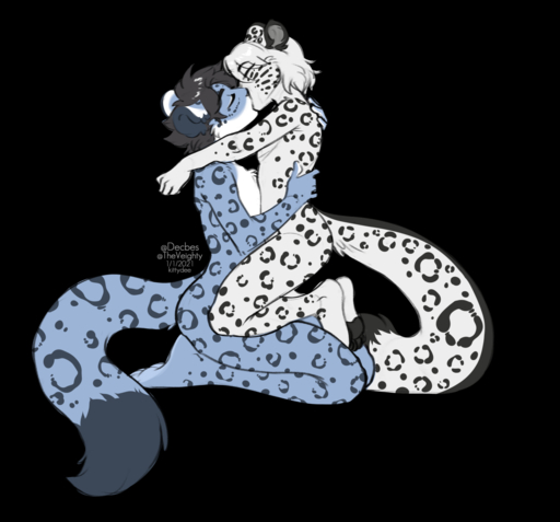 2021 alpha_channel anthro black_spots digital_media_(artwork) duo felid female fur grey_body grey_fur kissing kittydee male mammal nude pantherine simple_background snow_leopard spots spotted_body spotted_fur transparent_background // 1280x1193 // 512KB