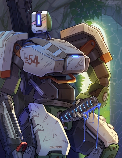 absurd_res bastion_(overwatch) blizzard_entertainment blush bodily_fluids embarrassed genitals gun hand_on_penis hi_res humanoid machine male not_furry overwatch penis qwertydragon ranged_weapon robot solo video_games weapon // 1920x2490 // 646.1KB