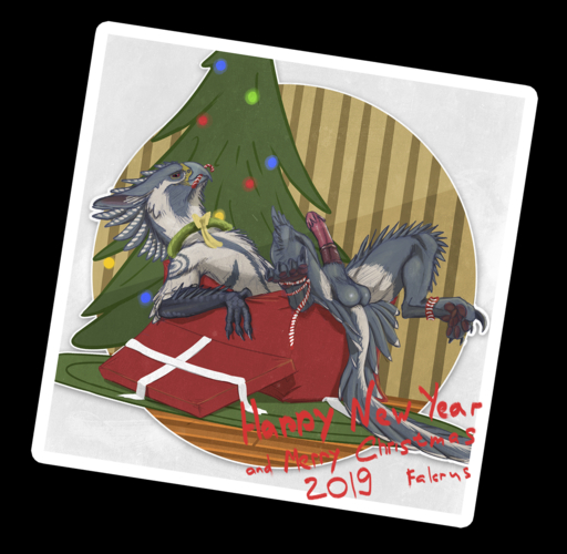 2018 4_toes alpha_channel animal_genitalia animal_penis avian balls beak bird black_claws black_eyes brown_pawpads candy candy_cane carpet christmas christmas_tree claws dessert digital_media_(artwork) english_text equine_penis erection falcon falconid falcrus falcrus_(character) feathers feet feral food fur genitals gift grey_balls grey_beak grey_body grey_feathers grey_fur gryphon hi_res holidays inside legband looking_at_viewer lying male medial_ring multicolored_body multicolored_feathers multicolored_fur mythological_avian mythology on_back pattern_background pawpads penis peregrine_falcon plant purple_penis quadruped red_sclera ribbons saggy_balls sharp_claws sheath simple_background smile solo spiked_penis spikes spikes_(anatomy) sticker striped_background tail_feathers talons text toe_claws toes transparent_background tree two_tone_body two_tone_feathers two_tone_fur white_body white_feathers white_fur wreath // 1280x1251 // 1.6MB