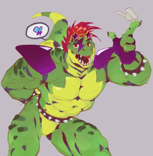 2021 <3 alligator alligatorid animal_genitalia anthro belt biped bracelet claws clothing crocodilian eyewear finger_claws fingerless_gloves genital_slit genitals gloves green_body grey_background hair hand_behind_back handwear jewelry key looking_at_viewer male montgomery_gator_(fnaf) muscular muscular_anthro muscular_male narrowed_eyes nude null-ghost open_mouth red_eyes red_hair reptile scalie sharp_teeth shoulder_pads simple_background slit solo speech_bubble spiked_belt spiked_bracelet spikes sunglasses teeth video_games // 1000x1015 // 108.6KB