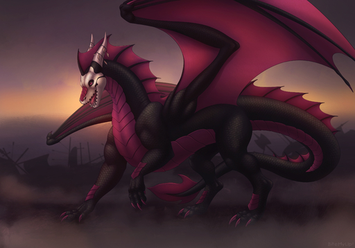 2021 absurd_res ambiguous_gender bitemylip claws day detailed_background digital_media_(artwork) dragon feral hi_res horn membrane_(anatomy) membranous_wings open_mouth outside scales scalie sky smile solo spines teeth tongue western_dragon wings // 4000x2800 // 4.0MB