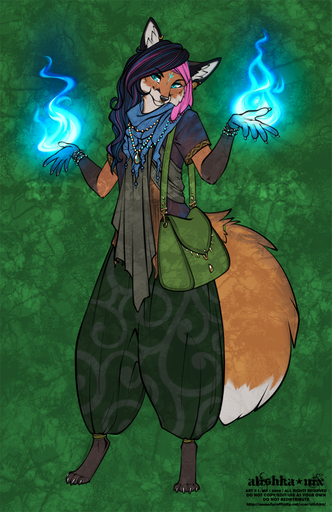 2020 4_toes 5_fingers alishka anthro biped breasts canid canine clothed clothing digital_media_(artwork) ear_piercing ear_ring facial_piercing feet female fingers fox gauged_ear green_background hi_res mammal nose_piercing piercing septum_piercing simple_background smile solo standing toes // 829x1280 // 1.3MB