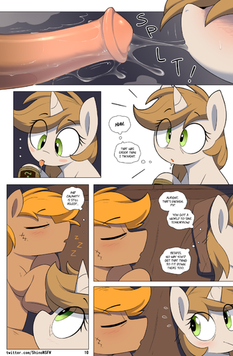 2021 after_sex animal_genitalia animal_penis bodily_fluids calamity_(fallout_equestria) close-up comic duo english_text equid equine equine_penis fan_character female female_rape feral forced genitals hi_res horn horse littlepip male malefemale mammal pegasus penis rape saliva saliva_on_penis saliva_string shinodage sleep_molestation sleeping sweat text thought_bubble unicorn url video_games wings // 1080x1649 // 788.0KB