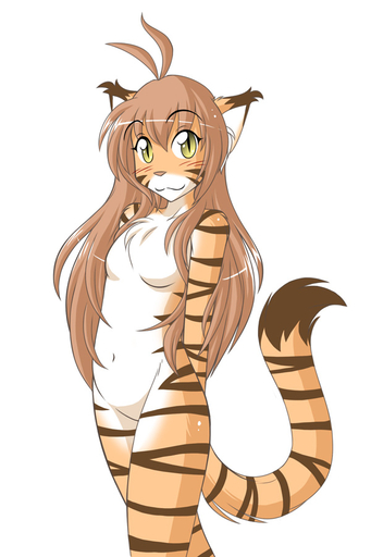 2:3 ahoge anthro belly biped blush breasts brown_hair casual_nudity chest_tuft conditional_dnp featureless_breasts felid female flora_(twokinds) fur hair keidran long_hair looking_at_viewer mammal navel nude orange_body orange_fur pantherine small_breasts solo standing stripes tiger tom_fischbach tuft twokinds webcomic webcomic_character white_belly white_body white_fur yellow_eyes // 600x900 // 136.5KB