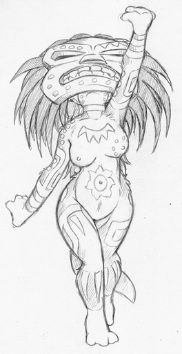 anthro bodypaint breasts conditional_dnp female fur genitals jay_naylor lutrine mammal mask monochrome mustelid navel nipples nude pose pussy solo standing tribal // 311x604 // 61.7KB