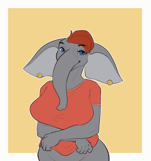 2019 2d_animation animated anthro big_breasts big_ears blue_eyes boob_drop bottomless bouncing_breasts breasts brittany_barker brolaren clothed clothing clothing_lift elephant elephantid female flashing frame_by_frame grey_body grey_skin hair inverted_nipples looking_at_viewer mammal nipples presenting presenting_breasts proboscidean puffy_nipples shirt shirt_lift short_hair short_playtime simple_background smile solo topwear trunk // 1014x1080 // 584.1KB