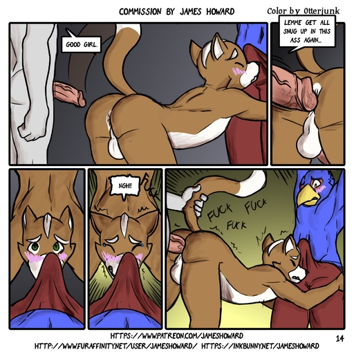anal anal_penetration anthro anus avian backsack balls beak bird bound bulge canid canine comic dialogue digital_media_(artwork) dominant dominant_male english_text erection falco_lombardi falcon falconid forced forced_partners forced_to_watch foreskin fox fox_mccloud genitals group hi_res humanoid_genitalia humanoid_penis james_howard looking_at_another male malemale mammal otterjunk penetration penis raised_tail rape sex submissive submissive_male tail_grab tenting text video_games // 1821x1809 // 1.3MB