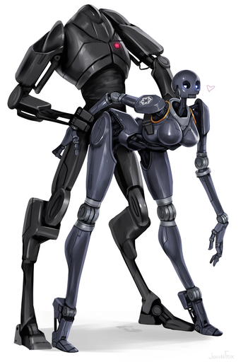 b2_super_battle_droid battle_droid big_breasts black_body bodily_fluids breasts droid duo female female_penetrated fingers from_behind_position genital_fluids hi_res humanoid humanoid_on_humanoid humanoid_penetrated humanoid_penetrating humanoid_penetrating_humanoid johnfoxart kx-series_security_droid long_legs machine male malefemale male_penetrating male_penetrating_female not_furry nude penetration pussy_juice robot robot_humanoid sex simple_background white_background wide_hips // 878x1280 // 755.6KB