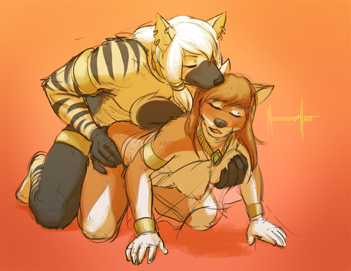 2013 all_fours anthro areola black_stripes breast_fondling breast_grab breasts brown_hyena canid canine canis clothing digital_media_(artwork) doggystyle duo female fondling from_behind_position fur hand_on_breast hanging_breasts hyaenid hyenafur jackal male malefemale mammal meesh nipples nude orange_background osiris_(hyenafur) sex simple_background striped_hyena stripes translucent translucent_clothing // 1194x921 // 658.2KB
